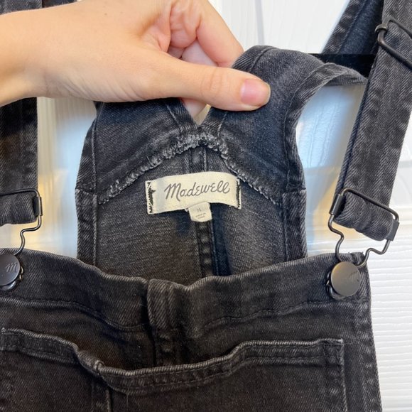 Madewell Black Denim Skinny Overalls in Lunar Wash Medium - Picture 9 of 9